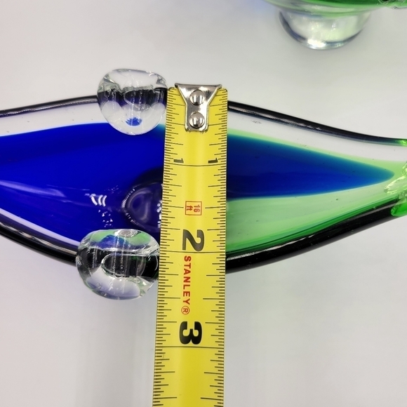 Murano Cobalt & Green Glass Gondolas - set of 2 - Picture 10 of 10